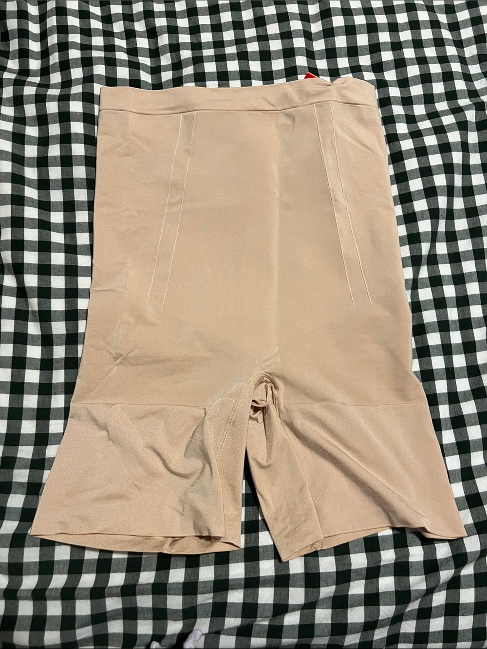 SPANX Beige High-Rise Mid-Thigh Shaper Shorts